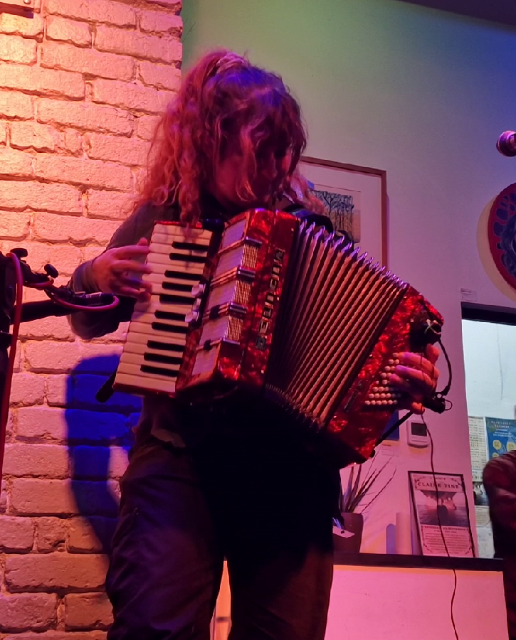 A photo of Cerys Performing at the Bank Vault in Aberystwyth