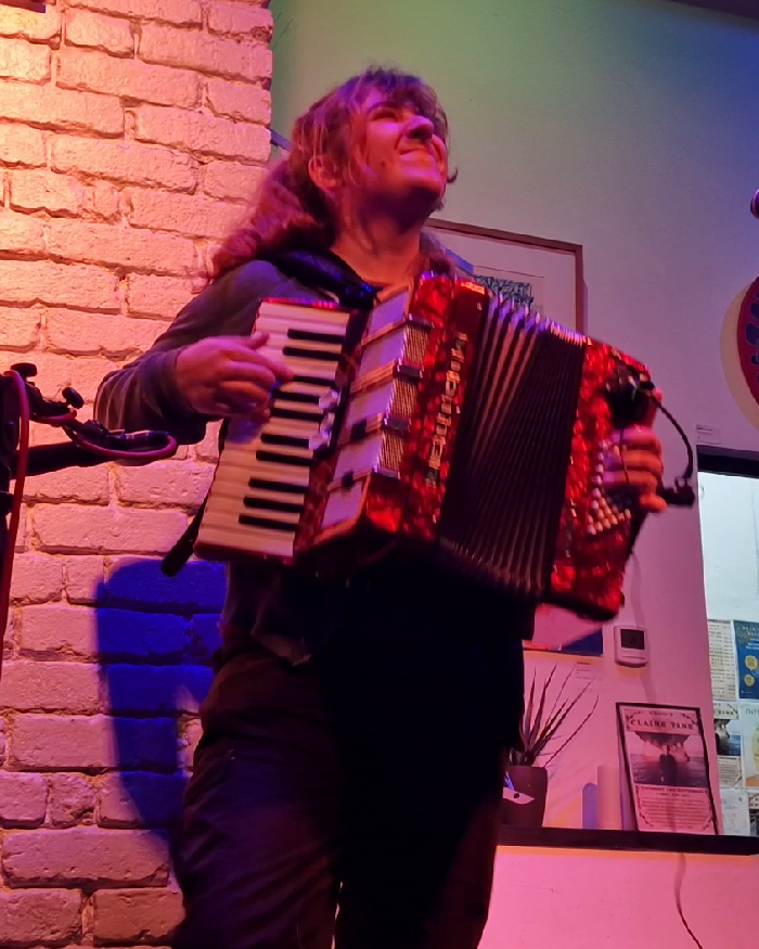 A photo of Cerys Performing at the Bank Vault in Aberystwyth